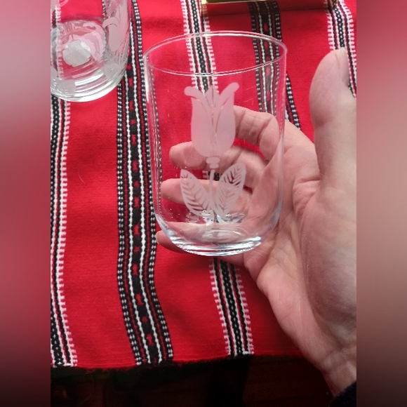 Vintage Etched Glass Carafe and Tumbler Set - Picture 3 of 5